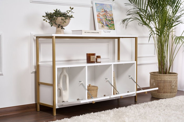 Nordure Solace Consola Blanca y Dorada